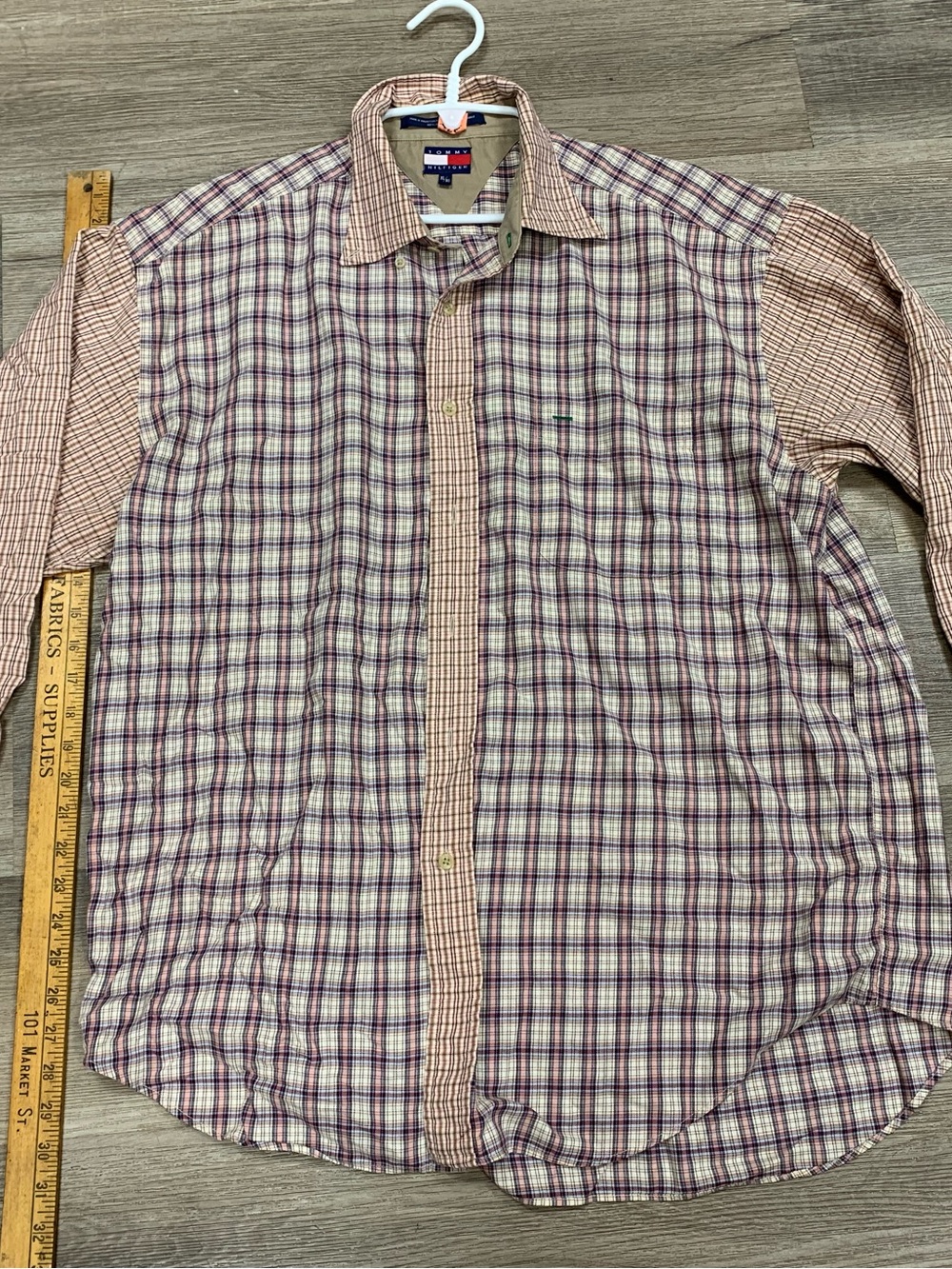 Tommy Hilfiger Men's Multi-Check Button-Down Shirt in Purple and Tan